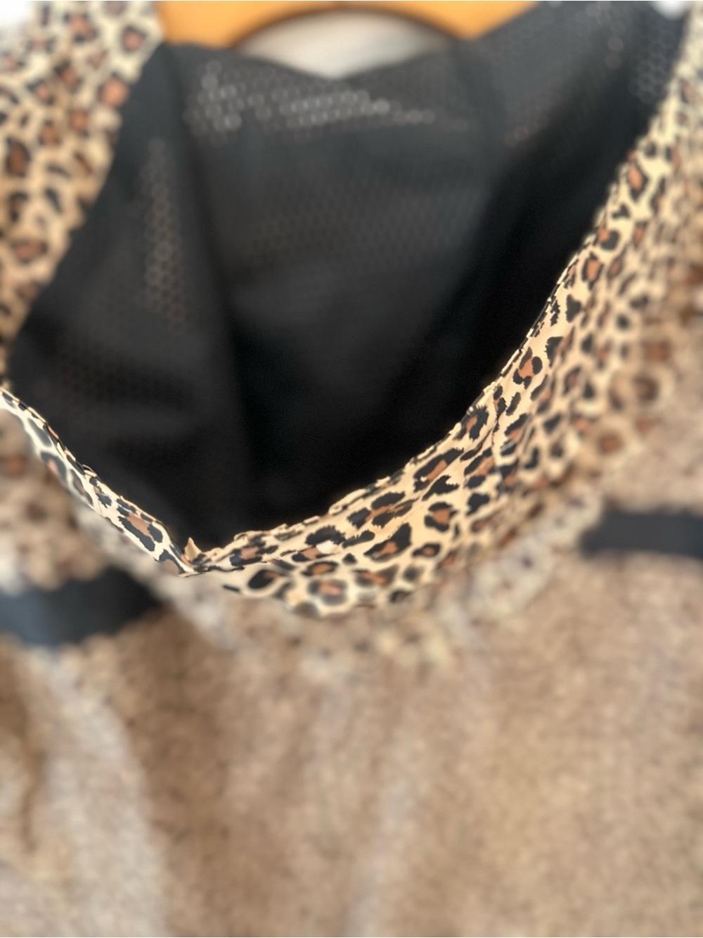 Charles River Apparel Leopard-Print Hooded Utility Jacket in Tan and Black - Picture 8 of 8